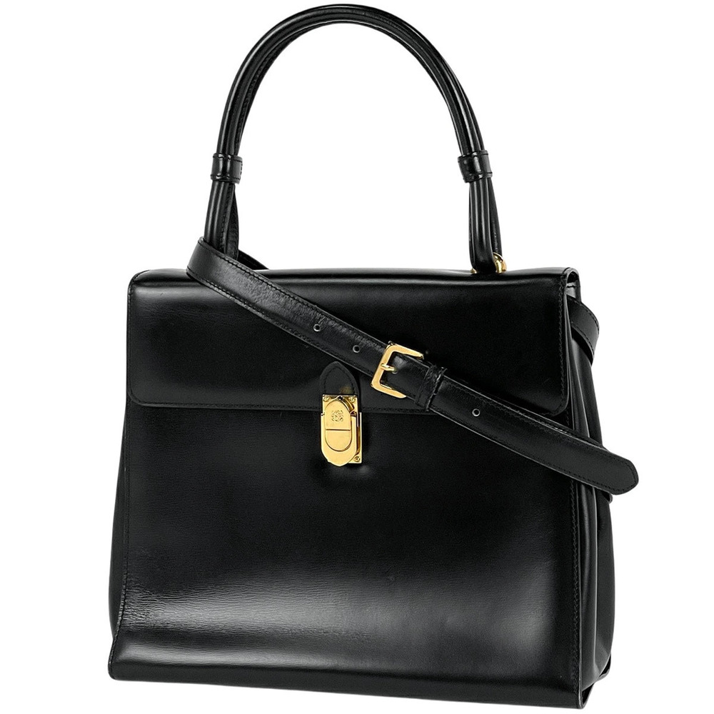 Loewe Anagram Handbag Leather Black